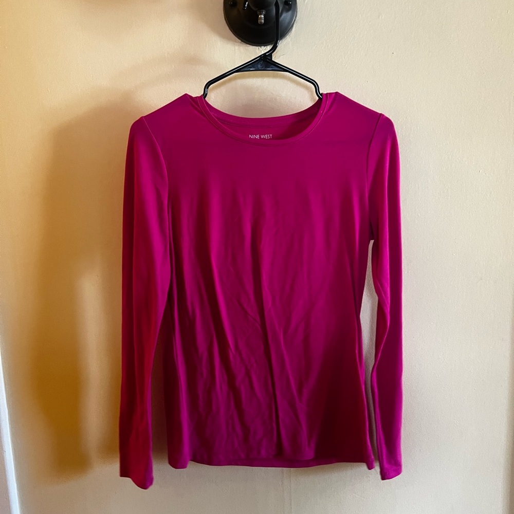 Nine West Fuchsia Long Sleeve Top